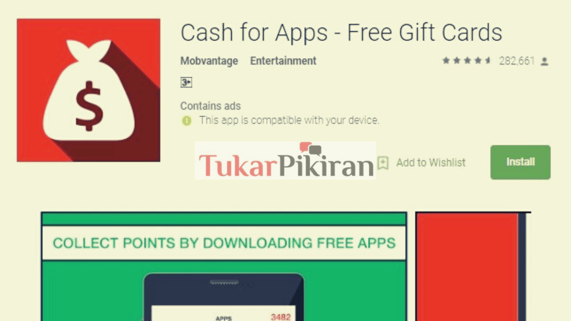 Aplikasi Penghasil Dana Cash for Apps