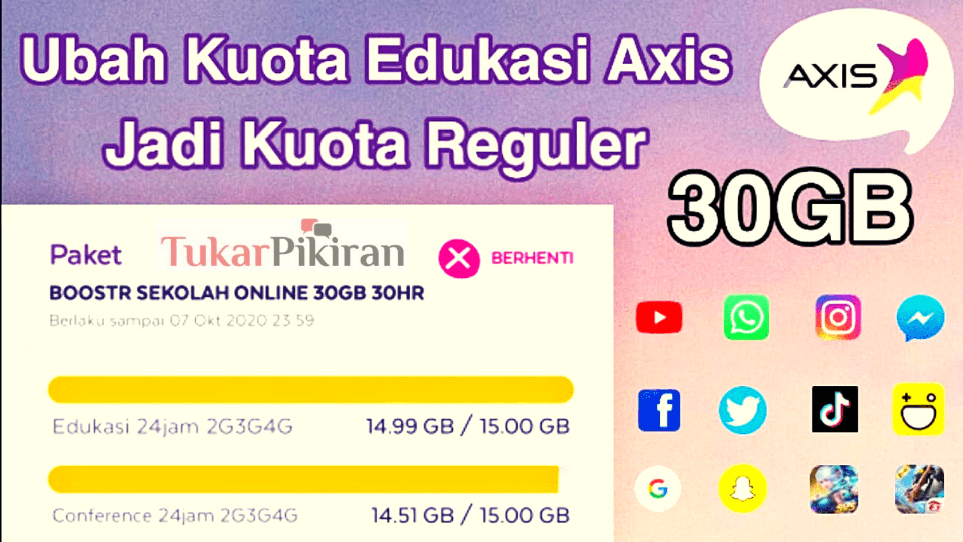 Cara Mengubah Kuota Edukasi Axis Menjadi Kuota Utama tanpa Aplikasi