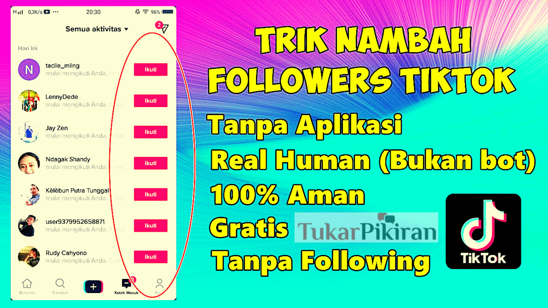 TikTok Followers Gratis tanpa Ribet Pakai Aplikasi